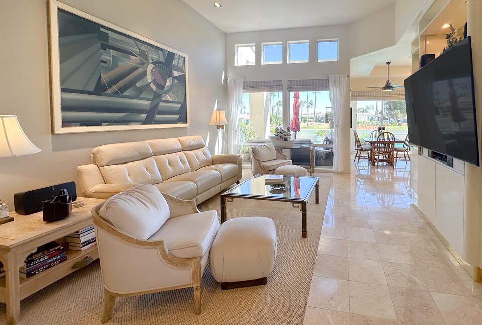 Stylish Lounge with Entertainment & Views