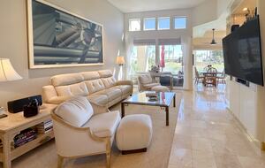 Stylish Lounge with Entertainment & Views