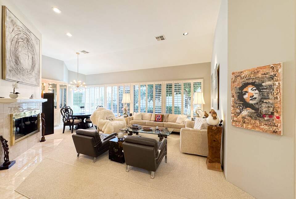 Elegant Formal Living Room with a Fireplace