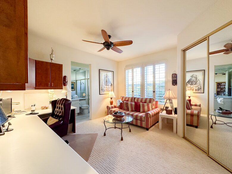 Home Office with Sofa Bed and Natural Light