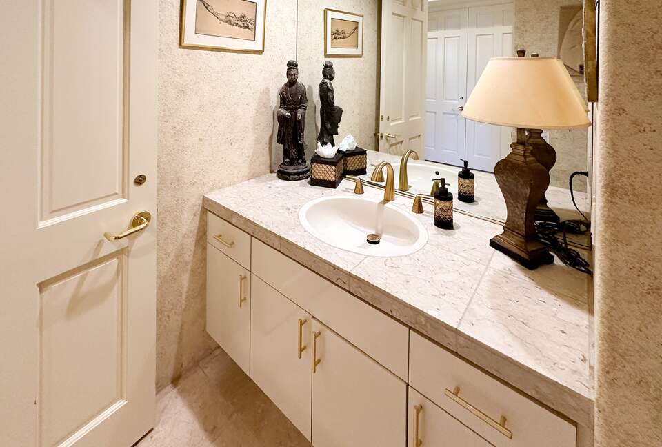 Guest Powder Room with Marble Vanity