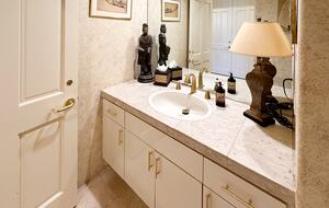 Guest Powder Room with Marble Vanity