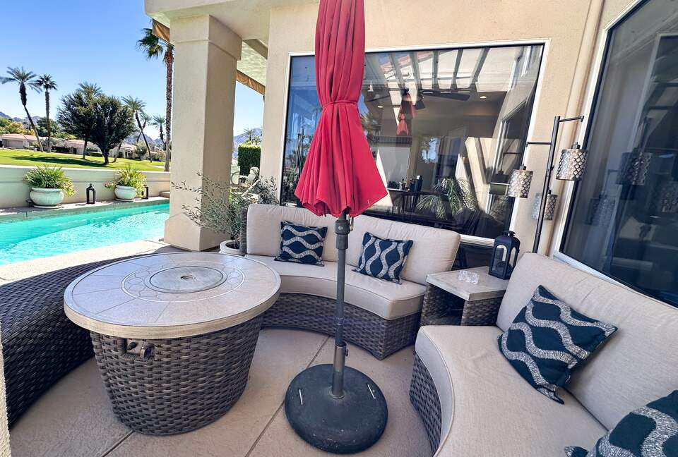 Patio Lounge with Fire Pit Table
