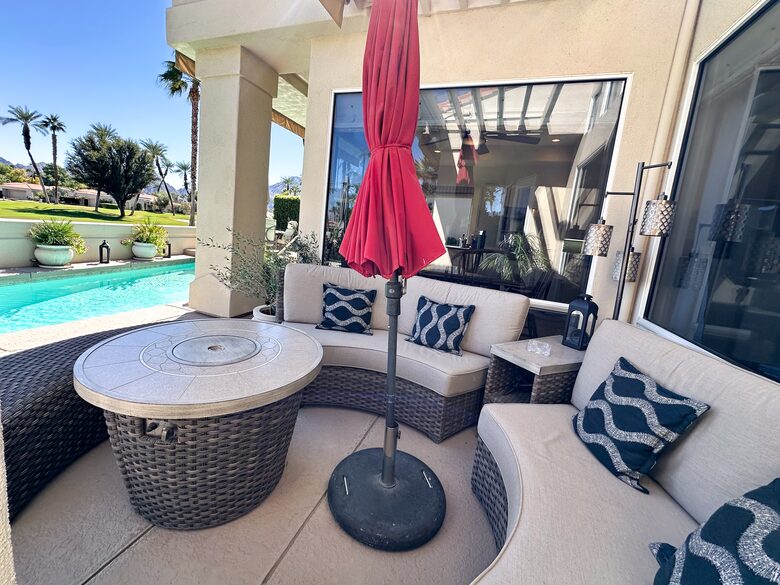 Patio Lounge with Fire Pit Table