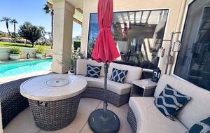 Patio Lounge with Fire Pit Table