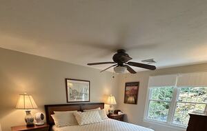 King Guest Bedroom with View of Back Garden