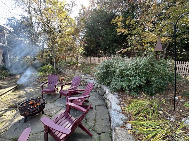 Back Garden with Firepit and Chairs
