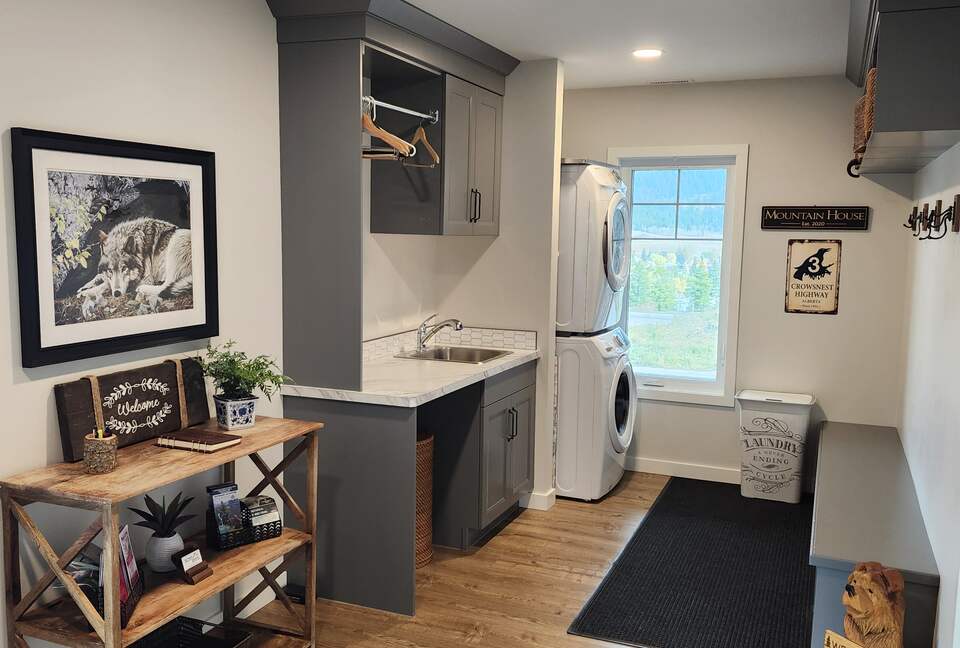 Main entrance and laundry.