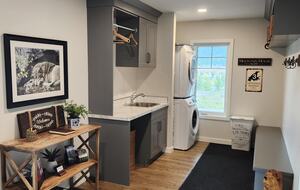 Main entrance and laundry.