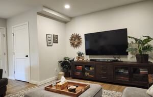Basement TV room.