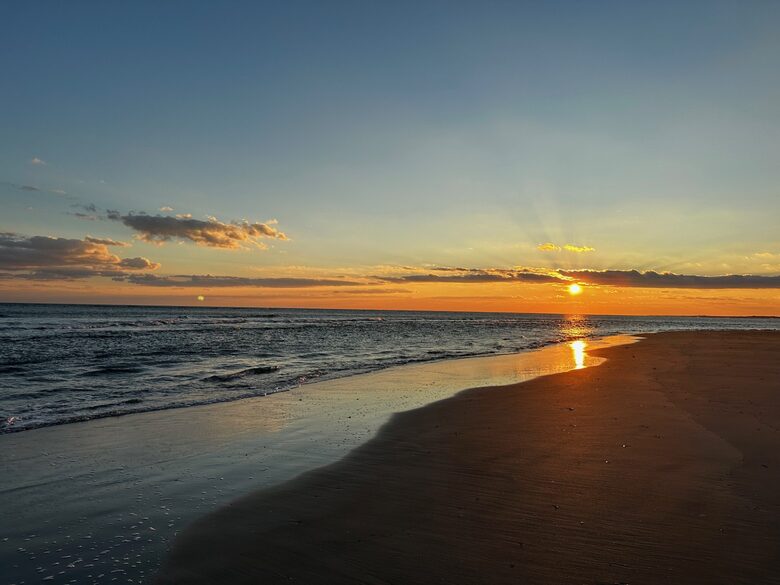 The beach down the street, the end of the island