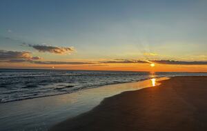 The beach down the street, the end of the island