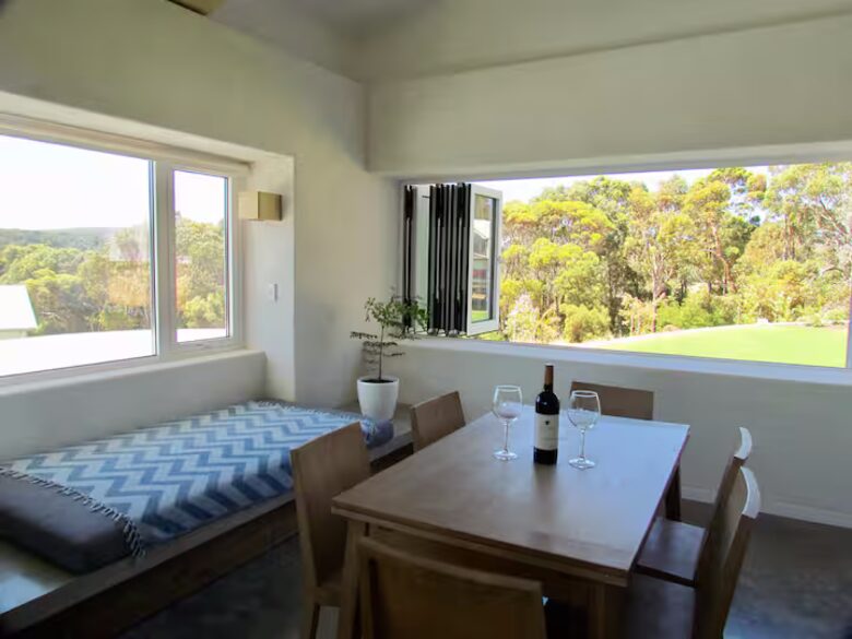 Kitchen with nature views