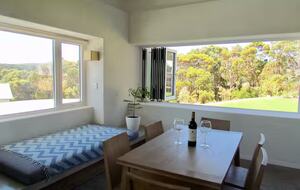 Kitchen with nature views