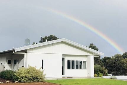 Front of the house with ample parking for two cars