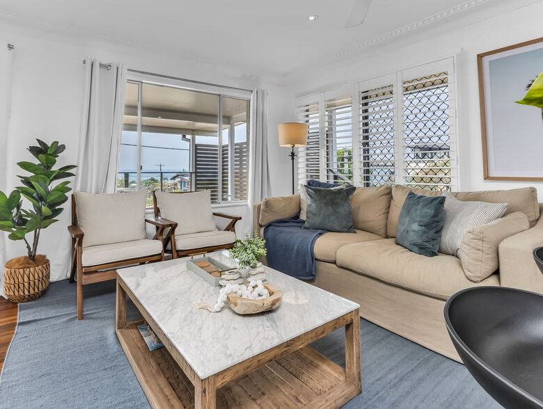 Bright living room with comfortable seating