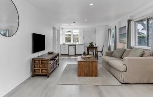 Entertainment area and sofa bed conversion option