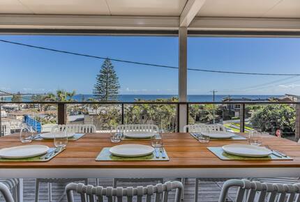 Outdoor dining on large front balcony
