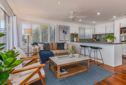 Simple and clean living area with natural light
