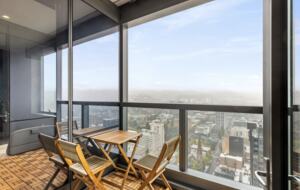 Covered patio allows smokers in this non smoking building.