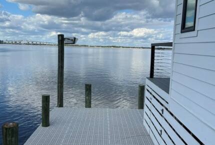 Fishing dock with night light