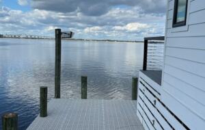 Fishing dock with night light