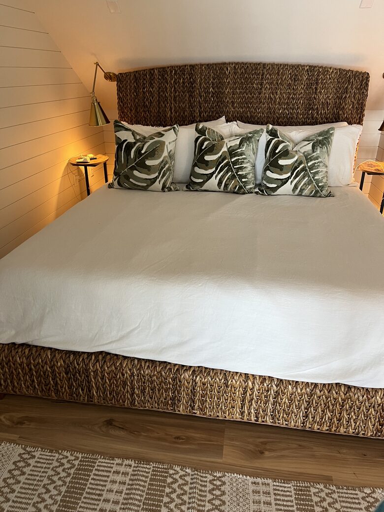 Master bedroom with California king bed