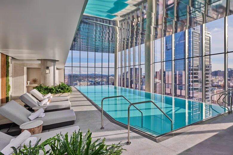 Unwind anytime in the 19th floor infinity pool & jacuzzi.