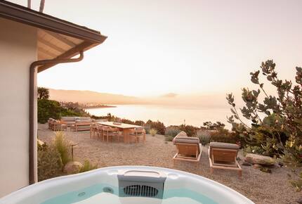 hot tub with ocean views