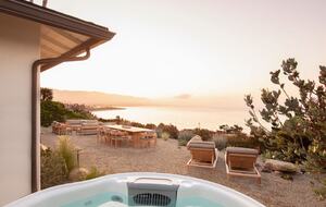 hot tub with ocean views