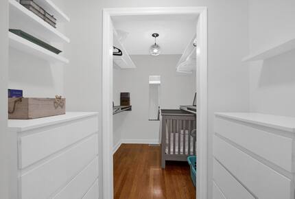 Primary Closet with Drawers. Crib if you need it
