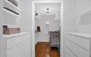 Primary Closet with Drawers. Crib if you need it