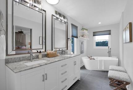 Primary Bath with Soaking Tub and Towel Warmer