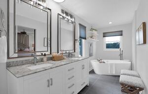 Primary Bath with Soaking Tub and Towel Warmer