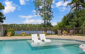 Enjoy lounging at the pool with the lake view
