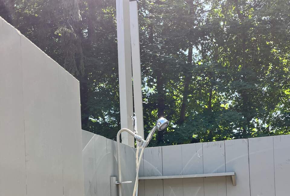 Outside shower to freshen up after the beach