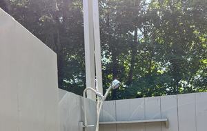 Outside shower to freshen up after the beach