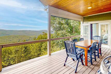 Custom dining table on top deck