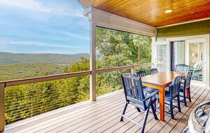 Custom dining table on top deck