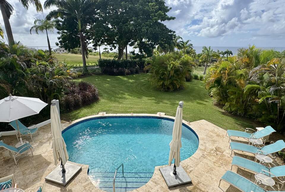 Pool and Caribbean Sea views