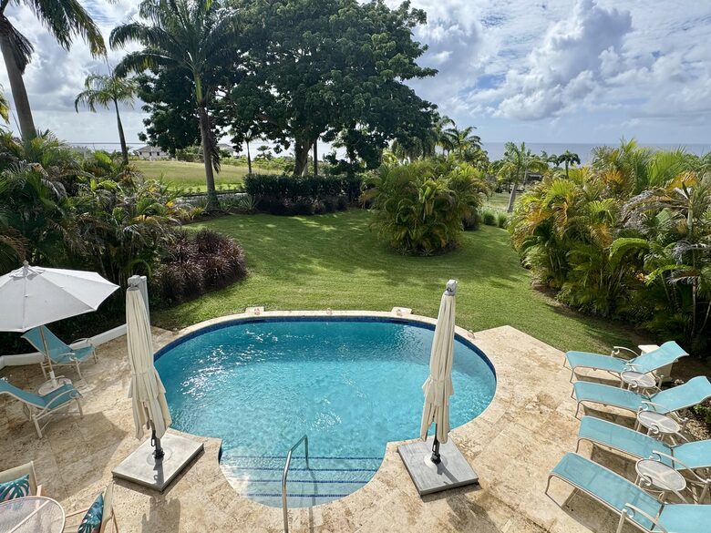 Pool and Caribbean Sea views