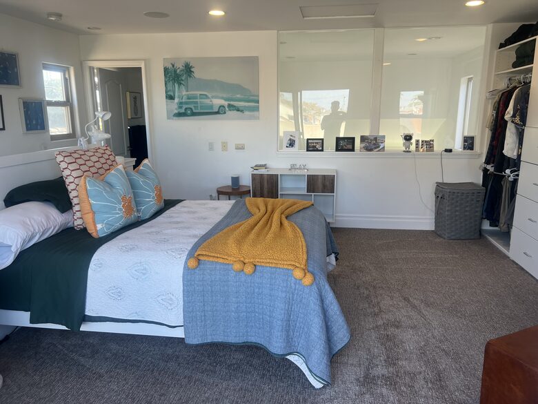 Third floor bedroom (Queen Bed) with a balcony